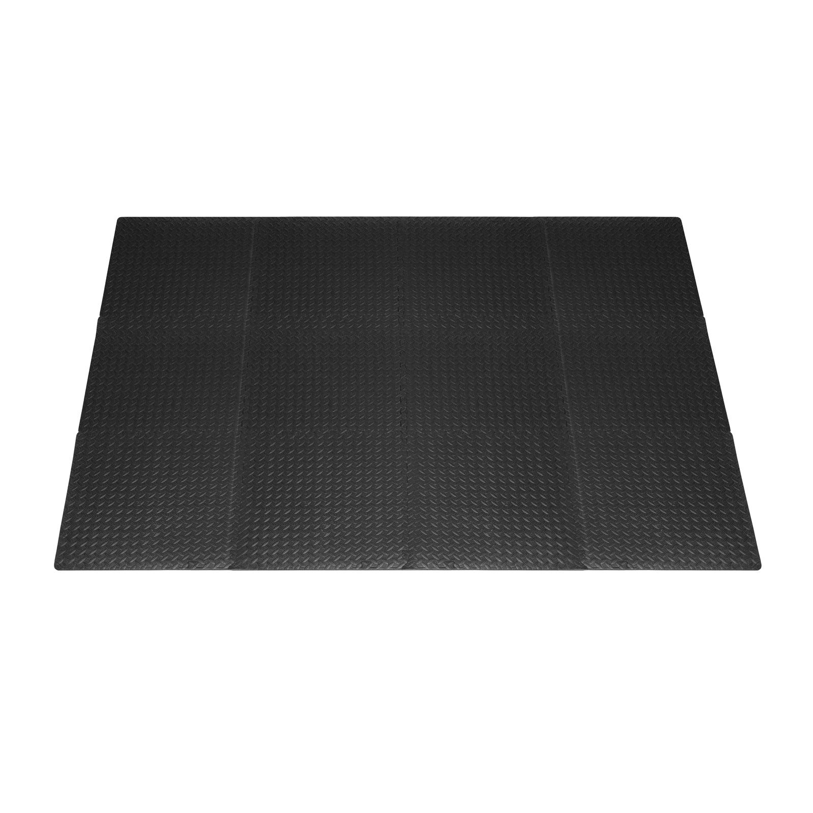 Diamond Plate Exercise Puzzle Mat 1/2-in, Black, 48 Sq Ft - 12 Tiles
