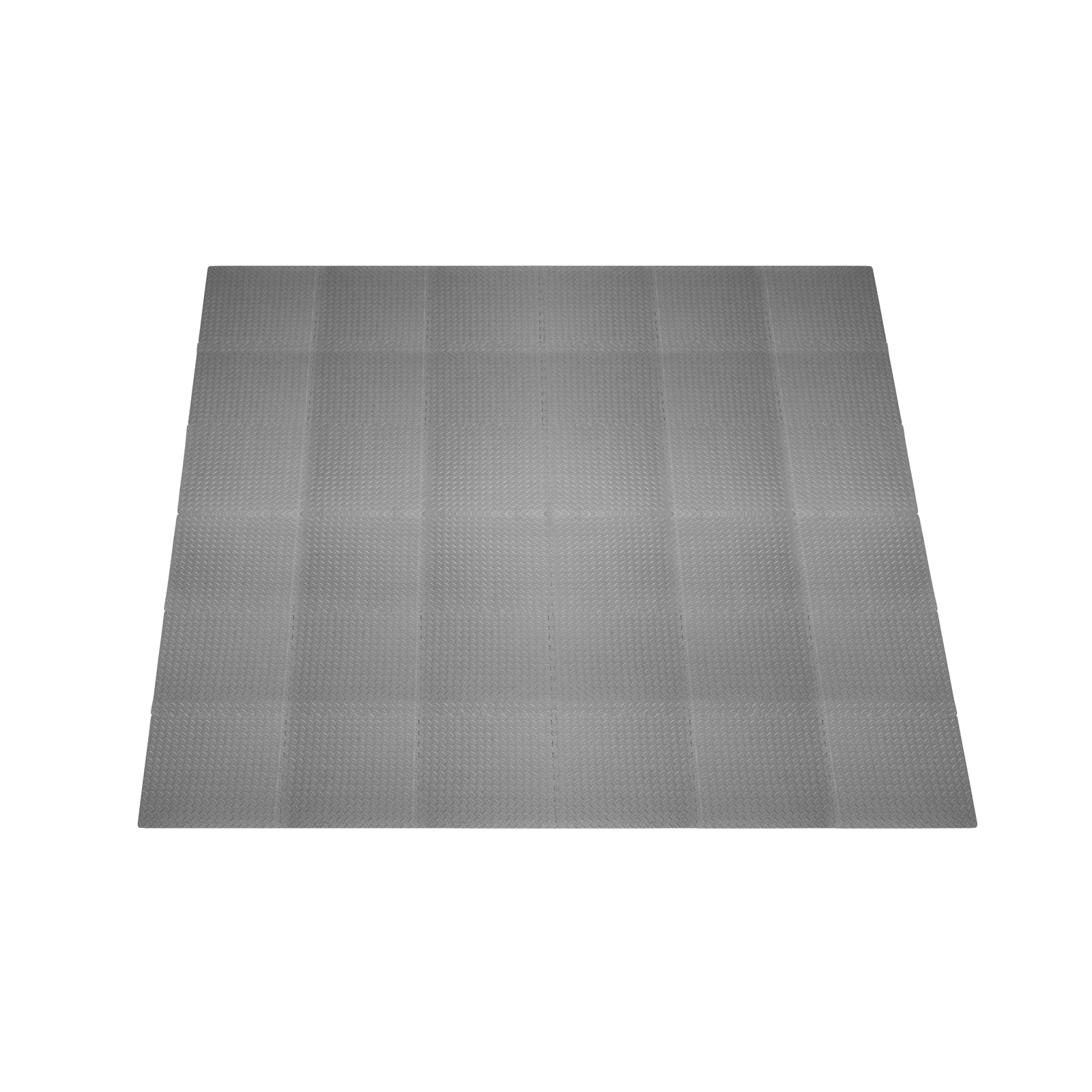 Diamond Plate Exercise Puzzle Mat 1/2-in, Gray, 144 Sq Ft - 36 Tiles