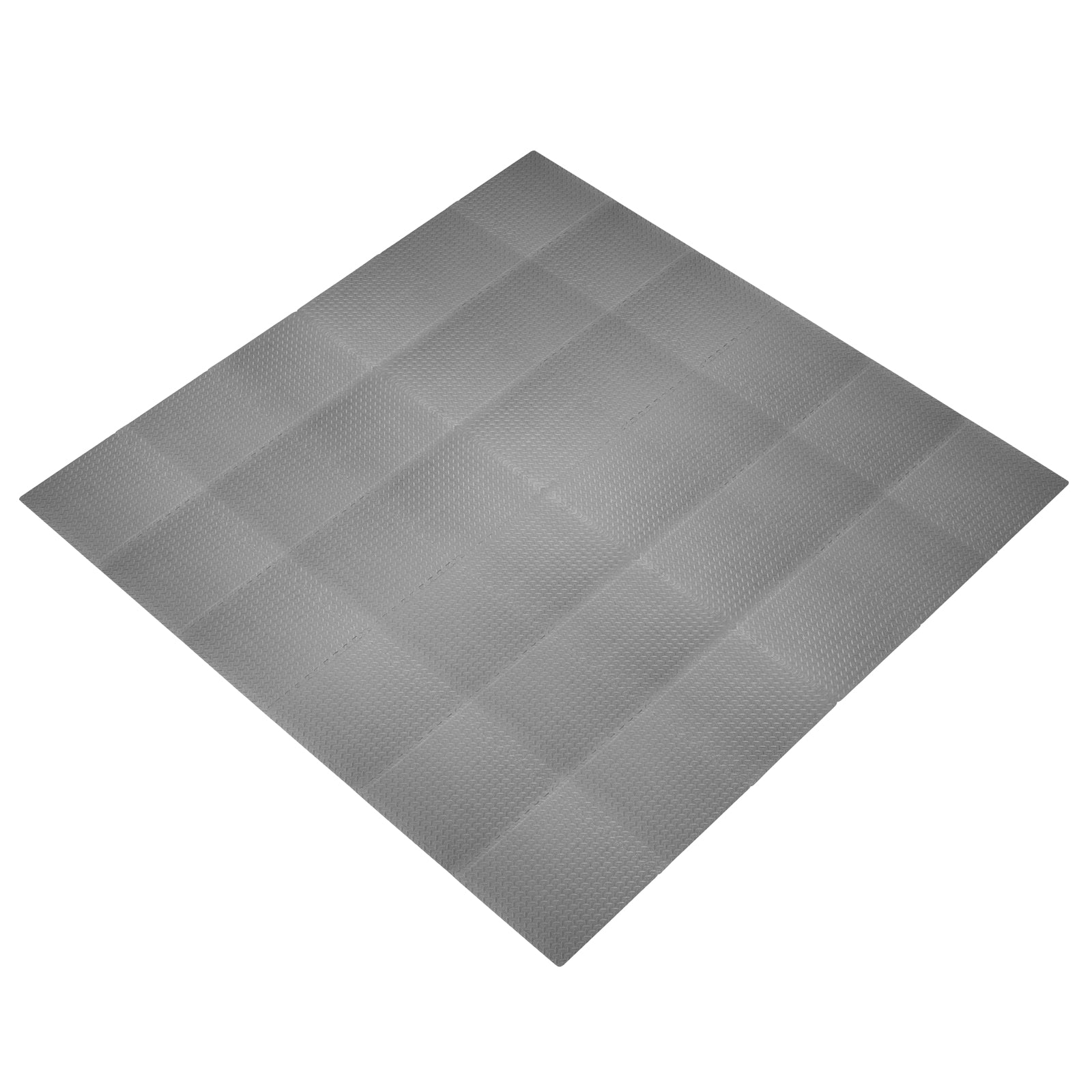 Diamond Plate Exercise Puzzle Mat 1/2-in, Gray, 144 Sq Ft - 36 Tiles