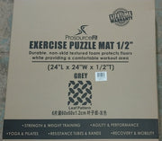 Diamond Plate Exercise Puzzle Mat 1/2-in, Gray, 24 Sq Ft - 6 Tiles