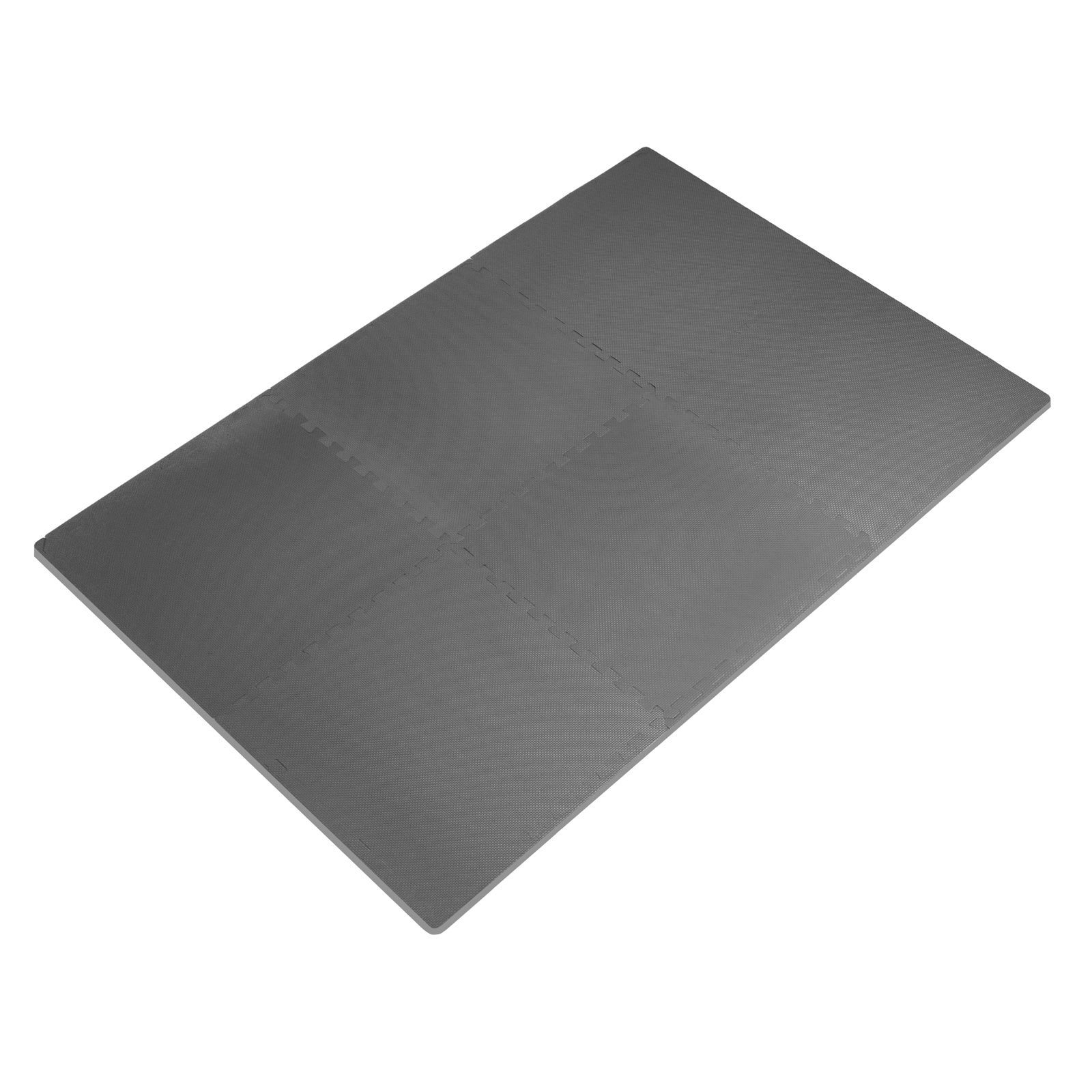 Weaved Pattern Exercise Puzzle Mat 3/4-in, Gray, 24 Sq Ft - 6 Tiles