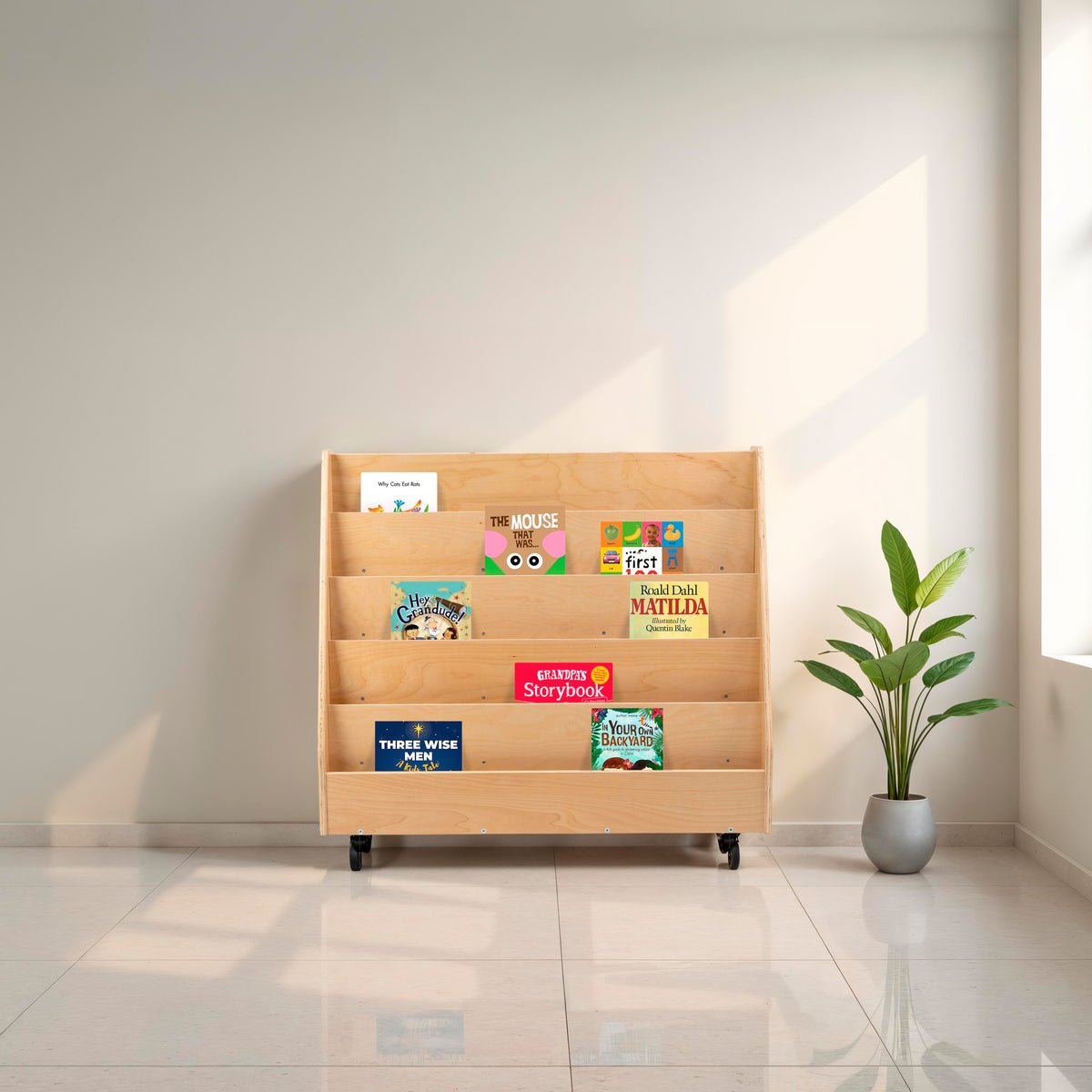 Birch Double-Sided Mobile Book Display