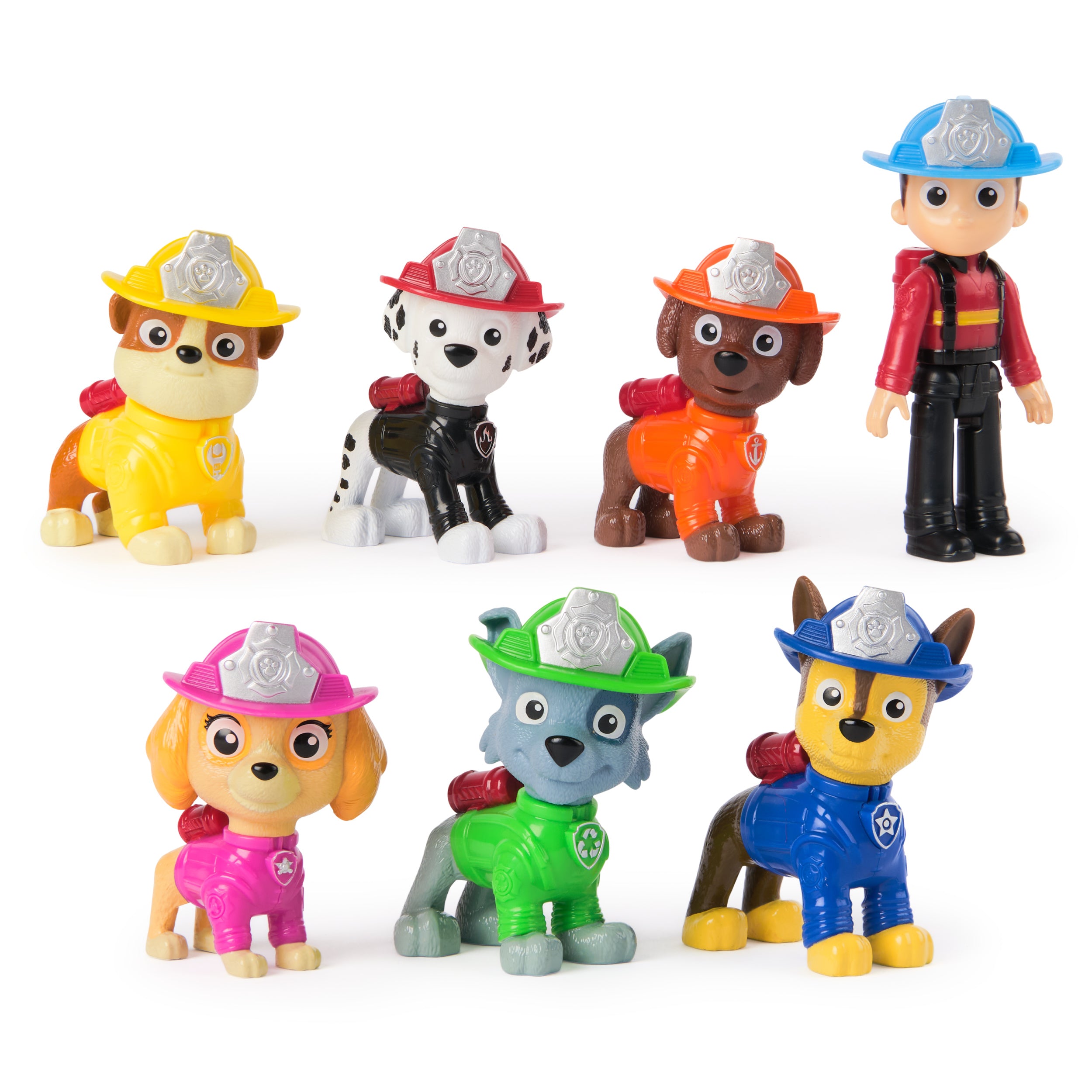 PAW Patrol Fire Rescue Team Pack with 7 Collectible Action Figures, Including Ryder & 6 PAW Patrol Pups, Kids Toys for Boys & Girls Ages 3 and Up