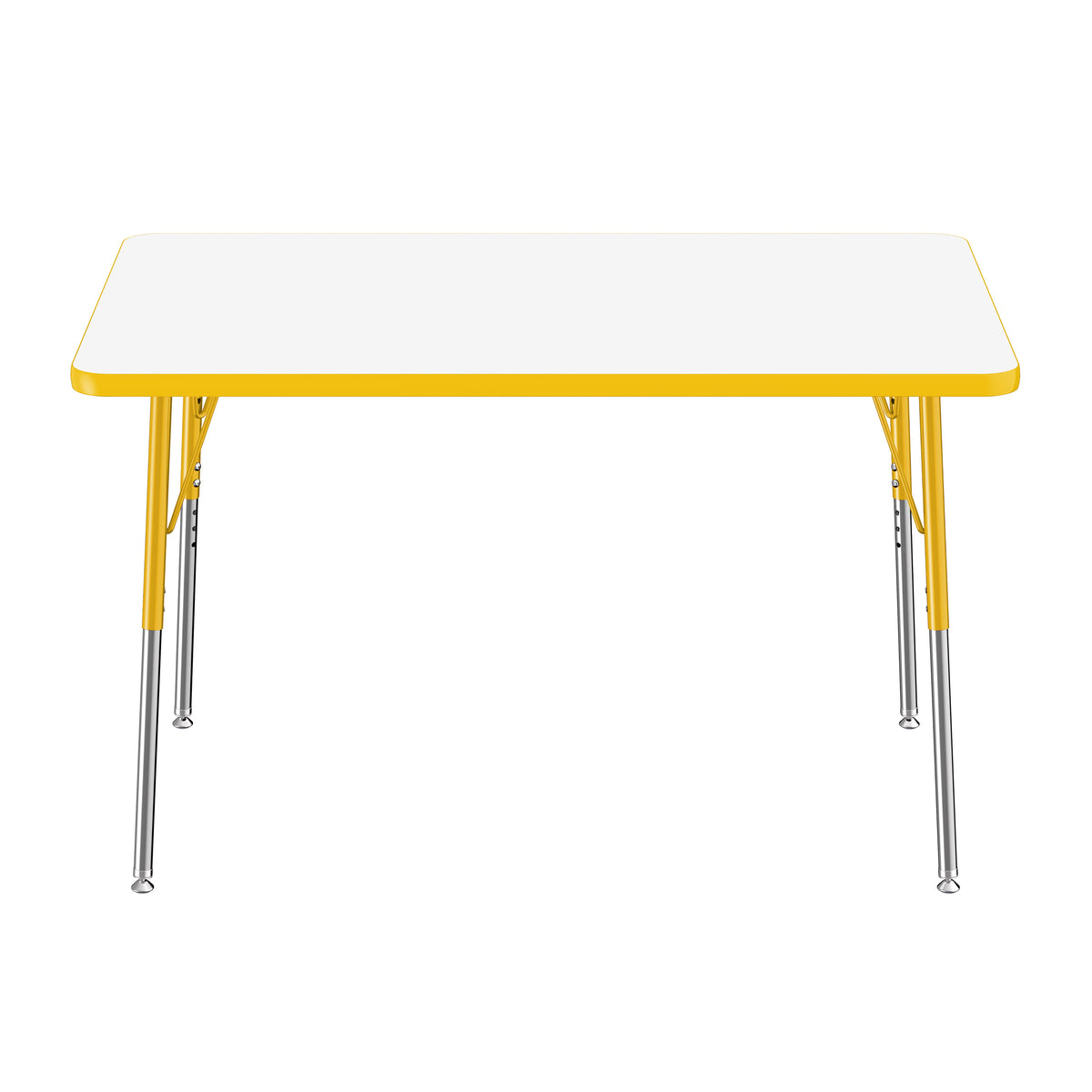 30" x 48" Rectangle Dry-Erase Activity Table with Adjustable Standard Swivel Glide Legs - Whiteboard/Yellow