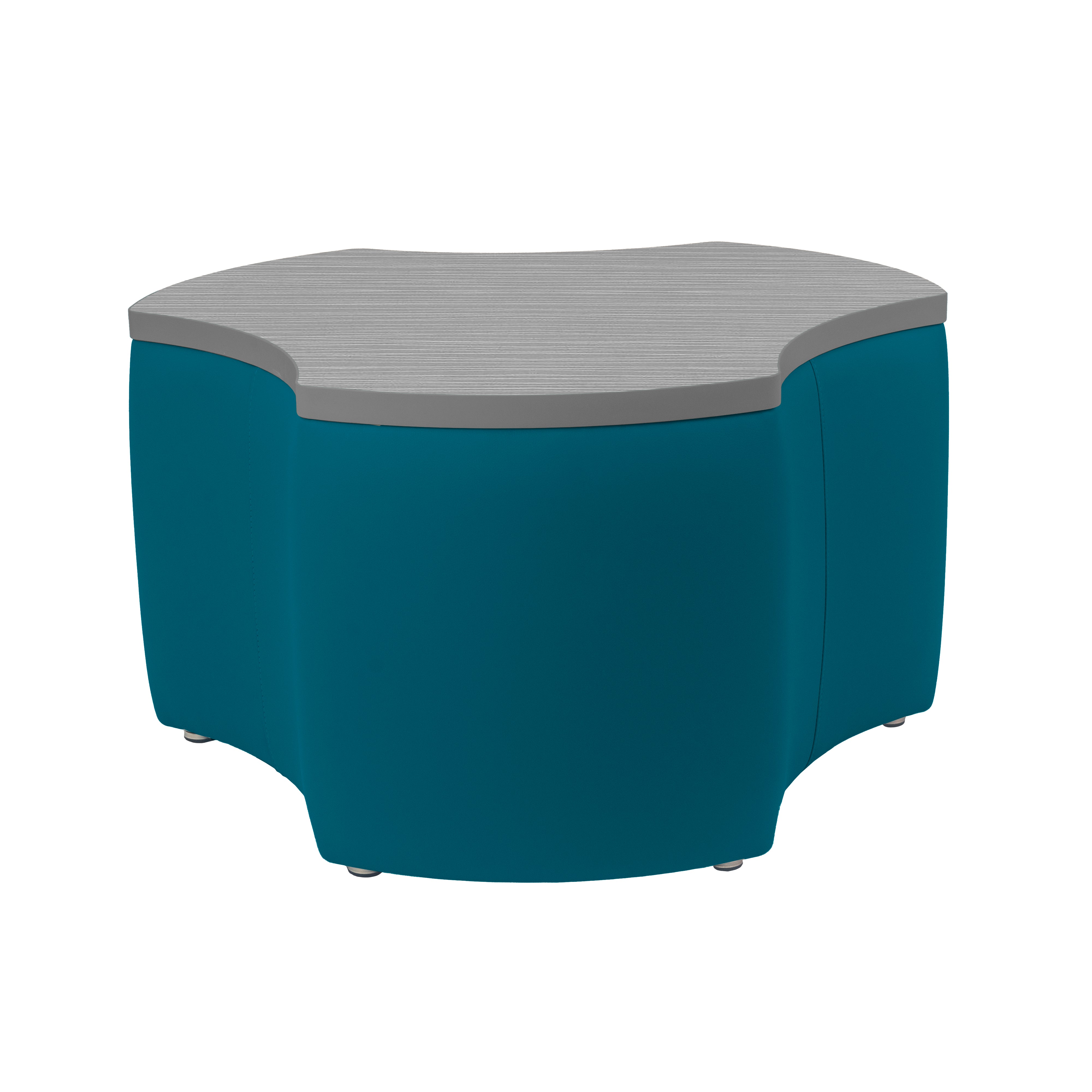 Pro Series Upholstered Cog Ottoman Table 18" Height - Teal/Cosmic Strandz