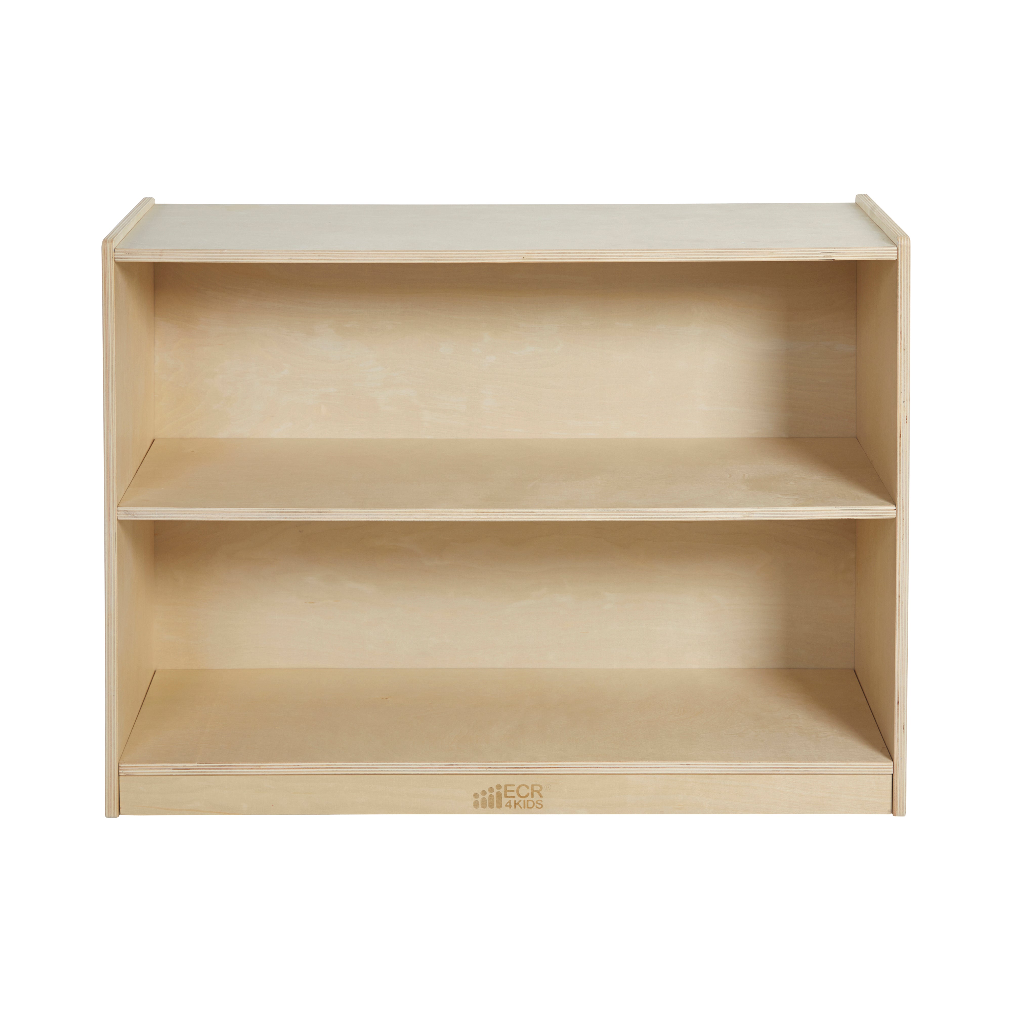 2 Shelf Storage Cabinet with Back - Natural