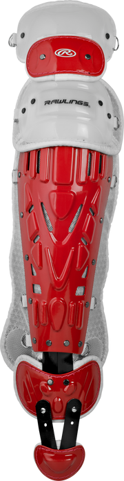 Rawlings Velo 2.0 Adult Catchers Leg Guards - Scarlet/White