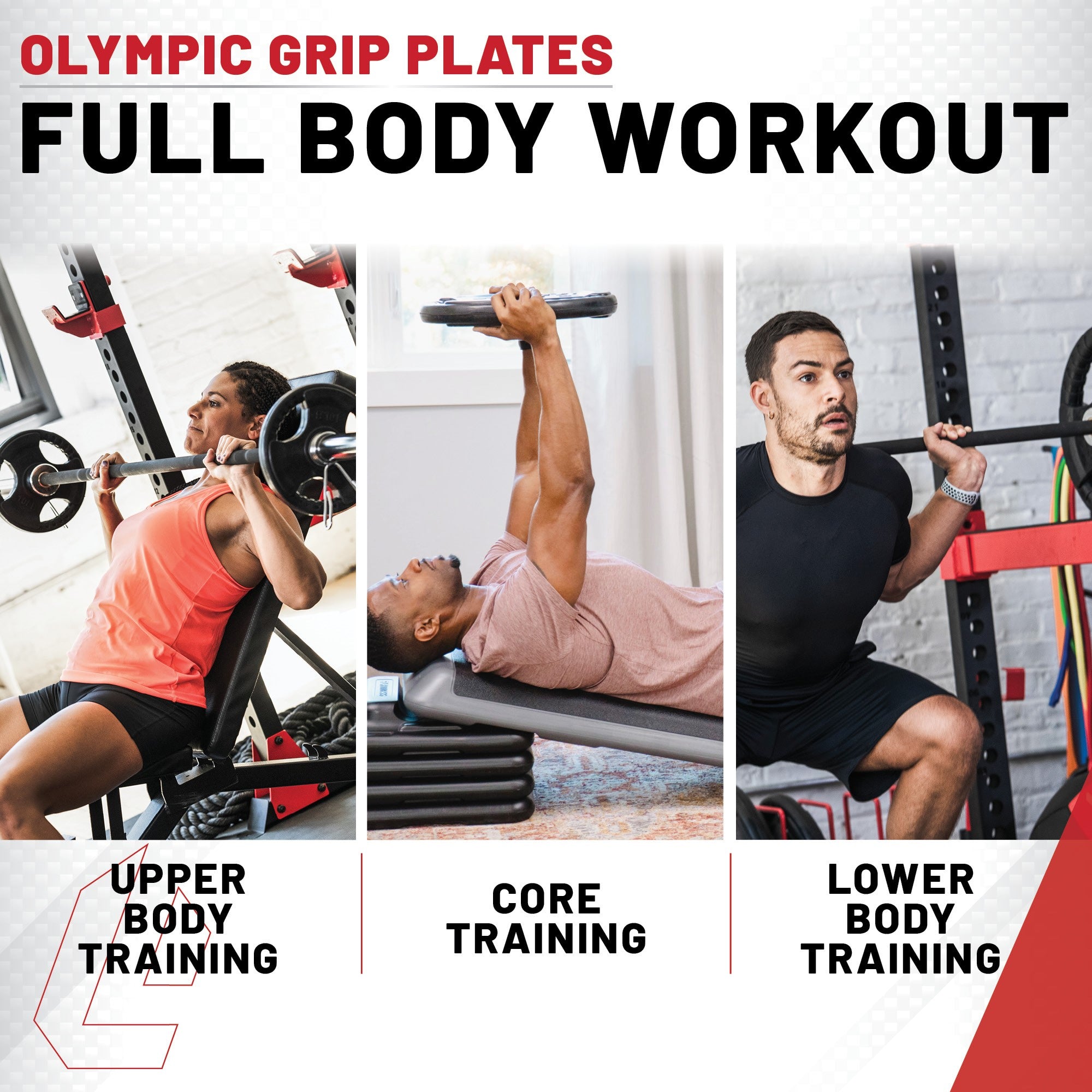 Lifeline 355Lb  Pro Olympic Grip Plate (Rubber Coated) Set: (4) 45Lb (2) 35Lb (2) 25Lb (2) 10Lb (6) 5Lb (2) 2.5 Lb Plates