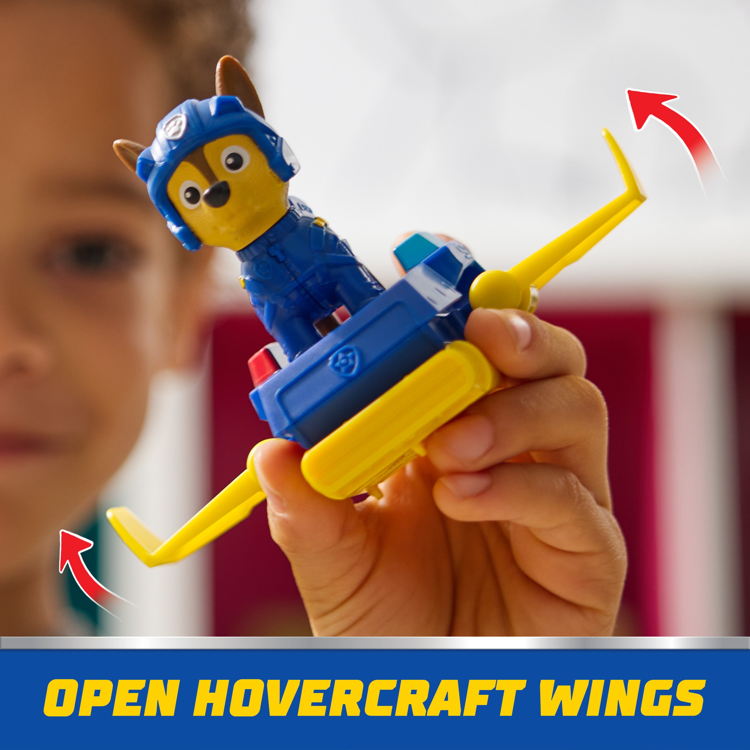 PAW Patrol: Action Pups Chase Action Figure & Hoverboard Airplane Toy with Foldable Wings, Kids Toys for Boys & Girls Ages 3 and up