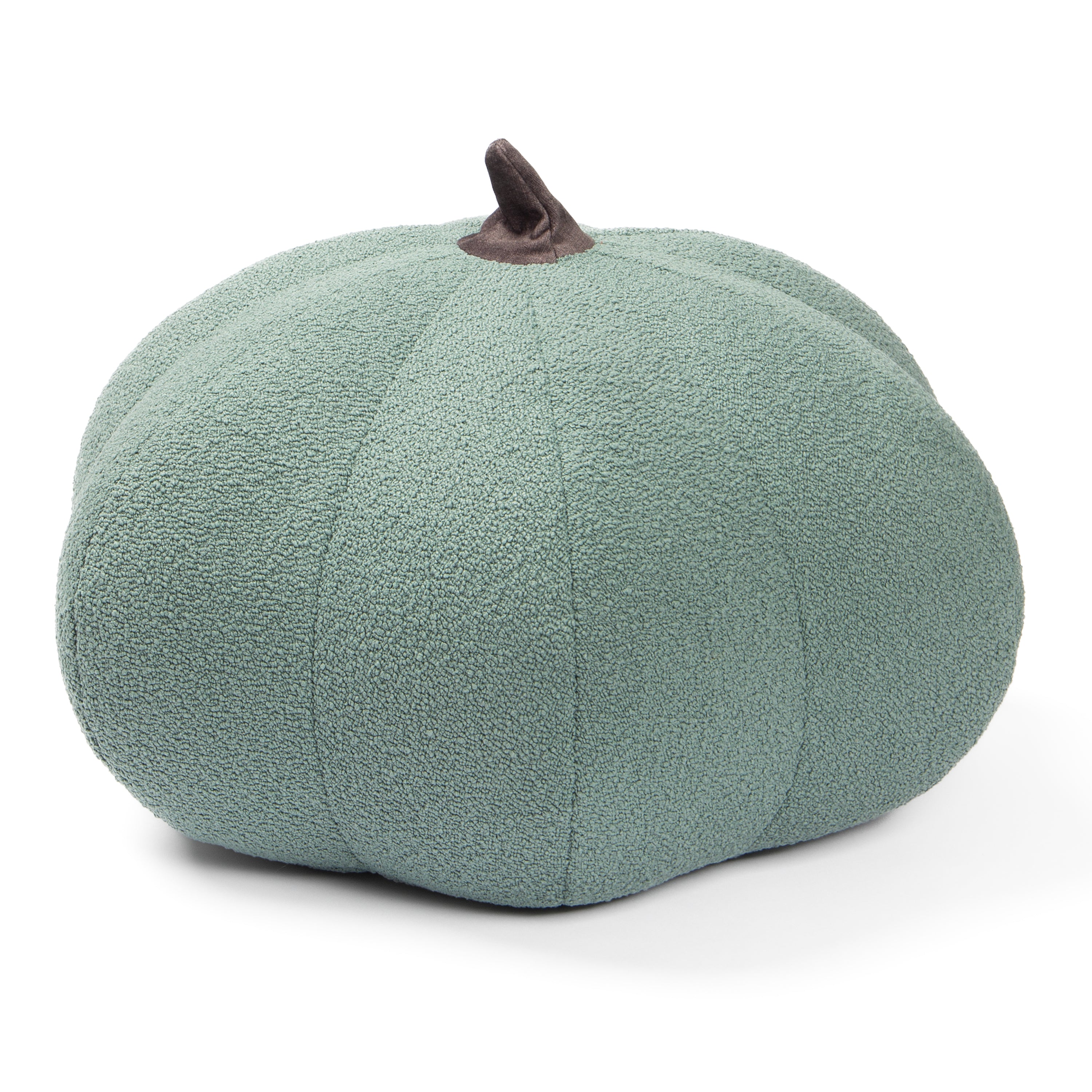 Jaxx Pumpkin Pouf - Luxurious Ottoman for Fall & Halloween Décor - Boucle Green
