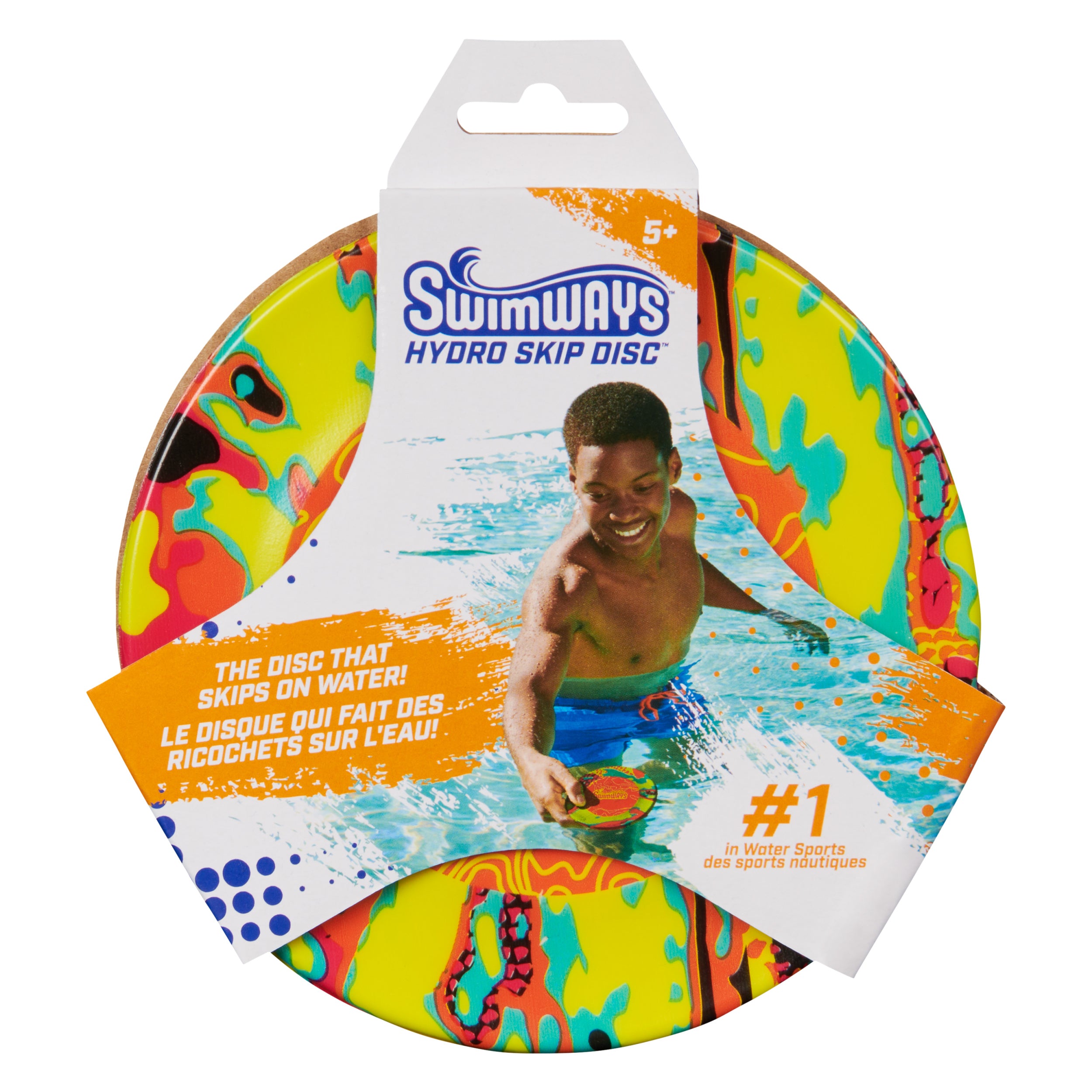Swimways Hydro Skip Disc, Pool Toys for Kids and Adults, Skip Ball for Beach, Lake and Swimming Pool, Outdoor Toys for Kids Aged 5 & Up