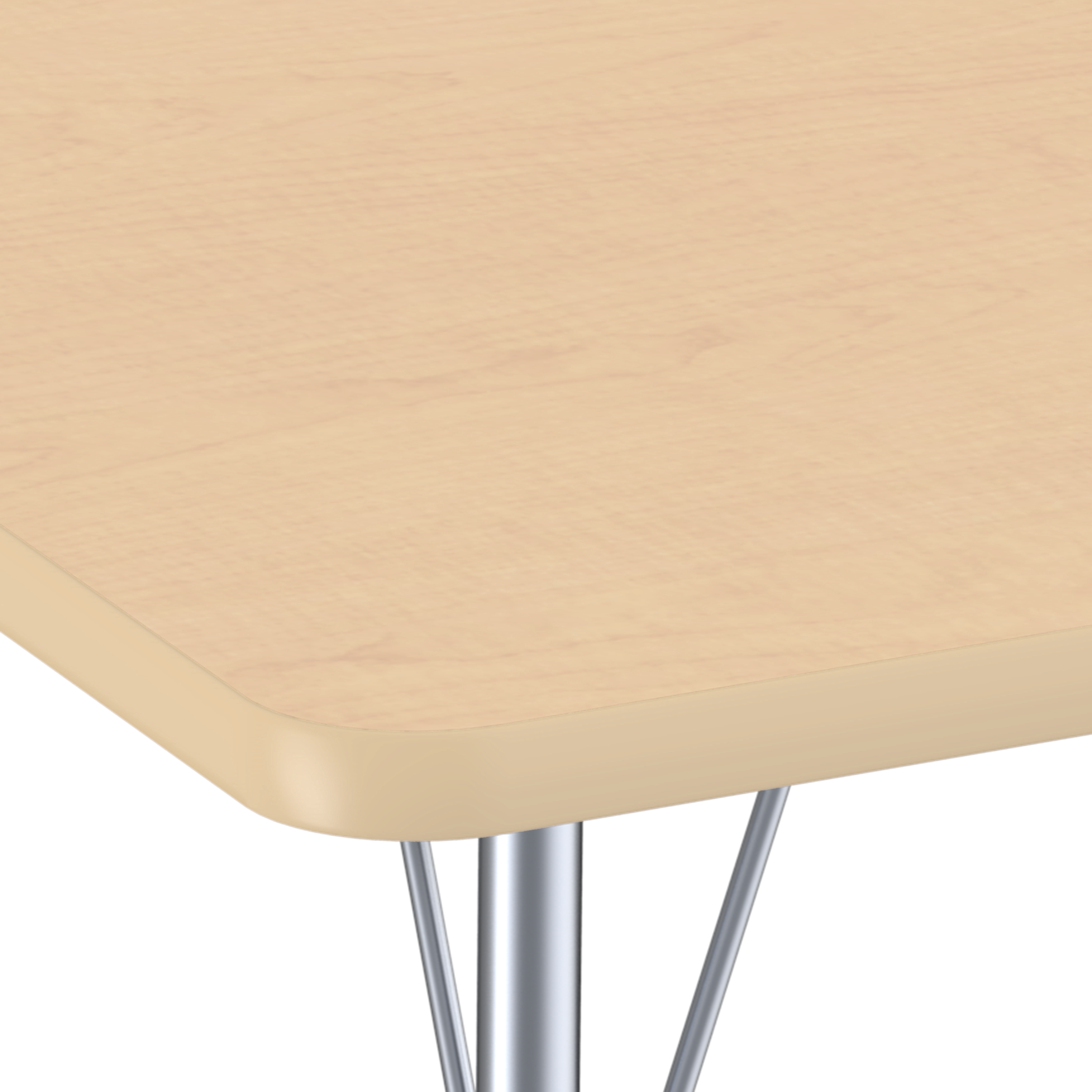 36" Round T-Molding Activity Table with Adjustable Super Legs - Maple/Maple/Silver