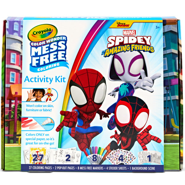 Crayola Color Wonder Spidey and His Amazing Friends Kit, Mess Free Coloring, Spiderman Coloring Pages & Stickers, Spiderman Gift