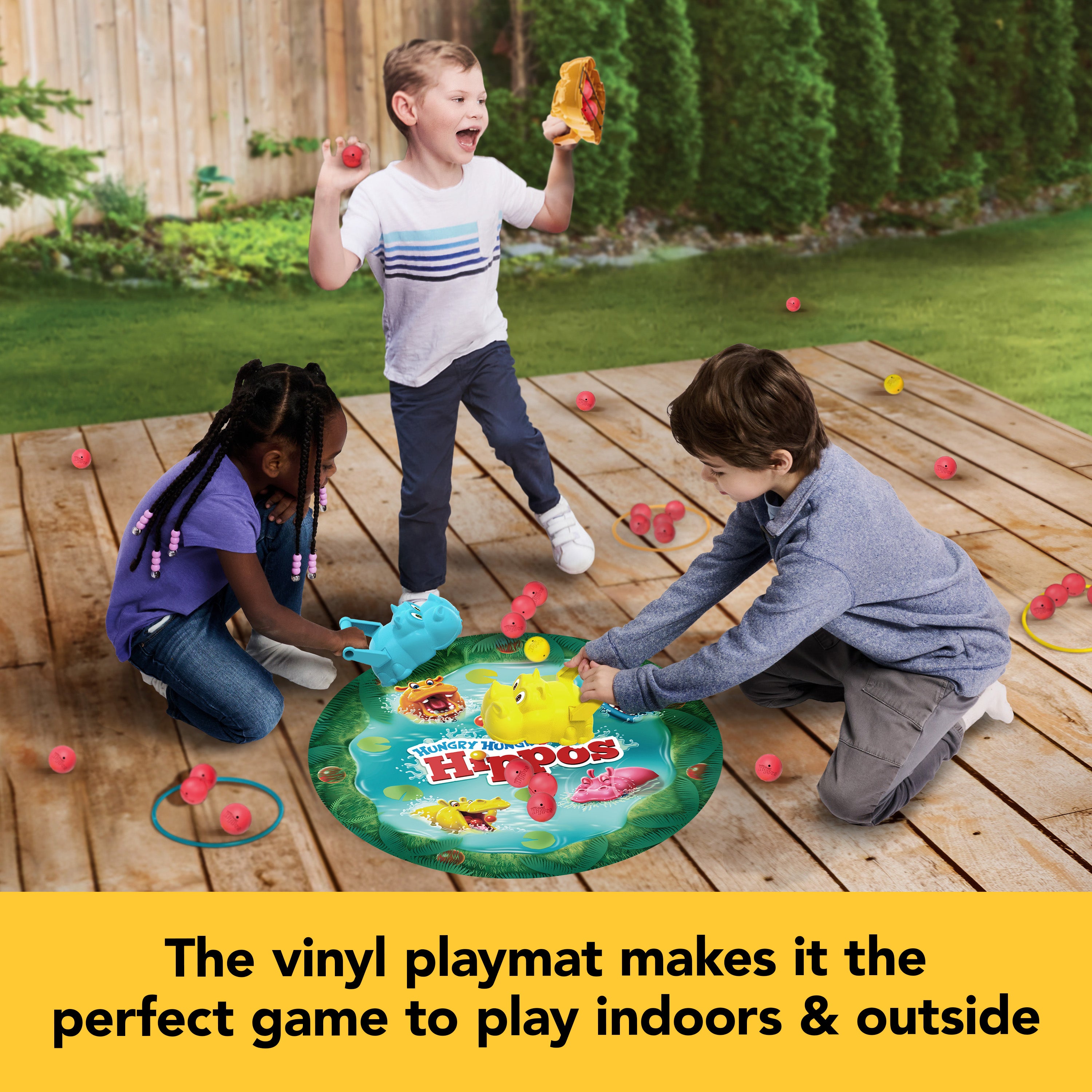 Spin Master Games, Hungry Hungry Hippos Giant Edition, Family Board Game Indoor & Outdoor Fun Game with Big Oversized Gameboard, for Ages 4+