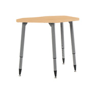 Adapte 24" x 36" Petal Woodgrain Activity Table with Adjustable Tapered Legs - Maple Grain/Silver