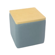 Pro Series Upholstered 18" x 18" Square Ottoman Table 18" Height - Sky Blue Crosshatch/Maple