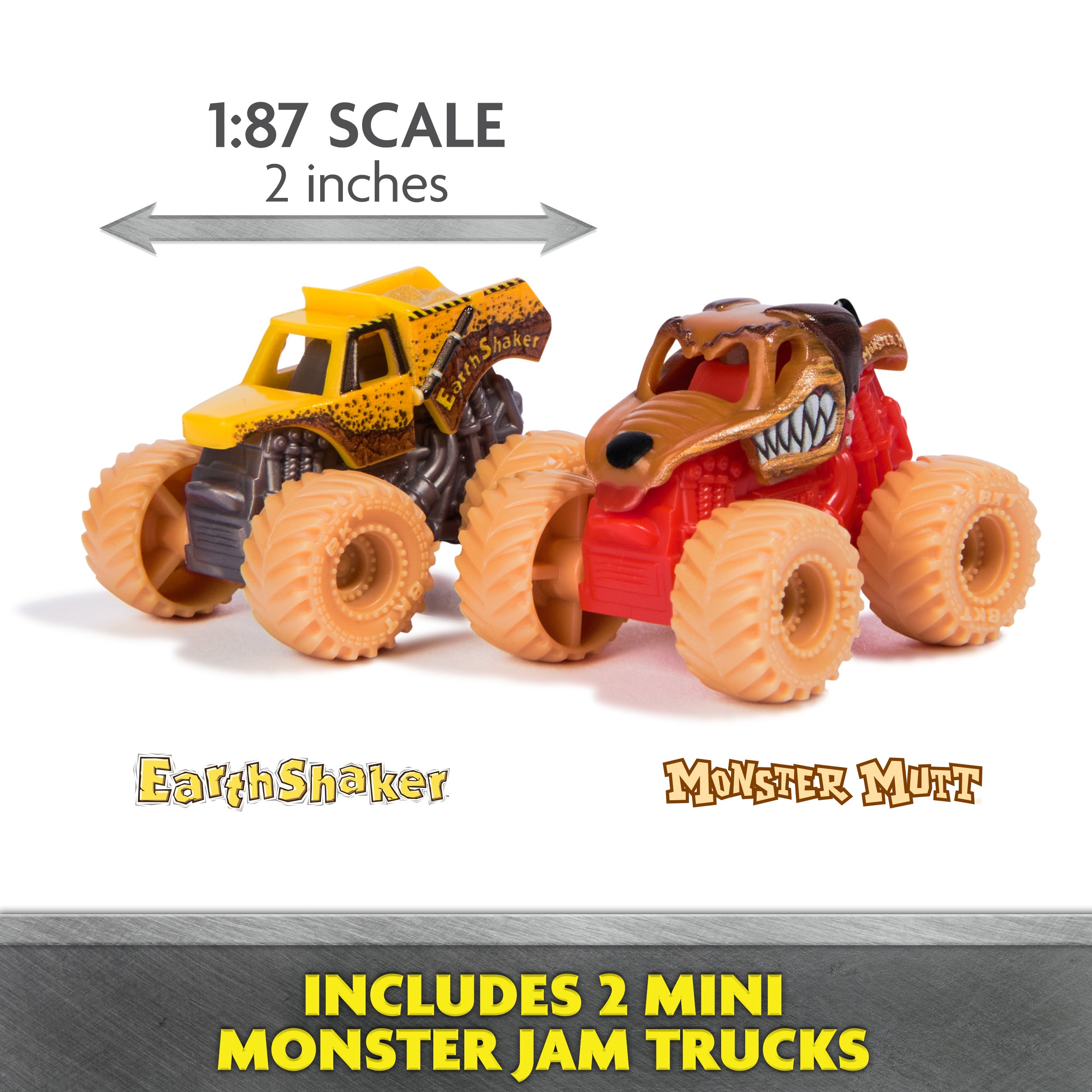 Monster Jam Mini Jams, Earthshaker Boneyard Blaster Playset with 2 Minis Monster Jam Monster Truck, Kids Toys For Ages 3 and Up