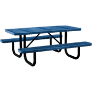 Perforated Punched Steel Portable Picnic Table, Rectangular, 6ft (72inch) (Blue)