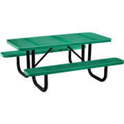Perforated Punched Steel Portable Picnic Table, Rectangular, 6ft (72inch) (Green)
