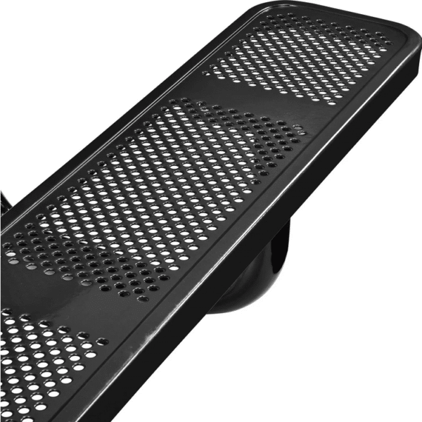 Perforated Punched Steel Portable Picnic Table, Rectangular, 96inch (Black)