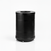 Outdoor Punched Steel Trash Can With Flat Lid, 32 Gallon Liner & Base