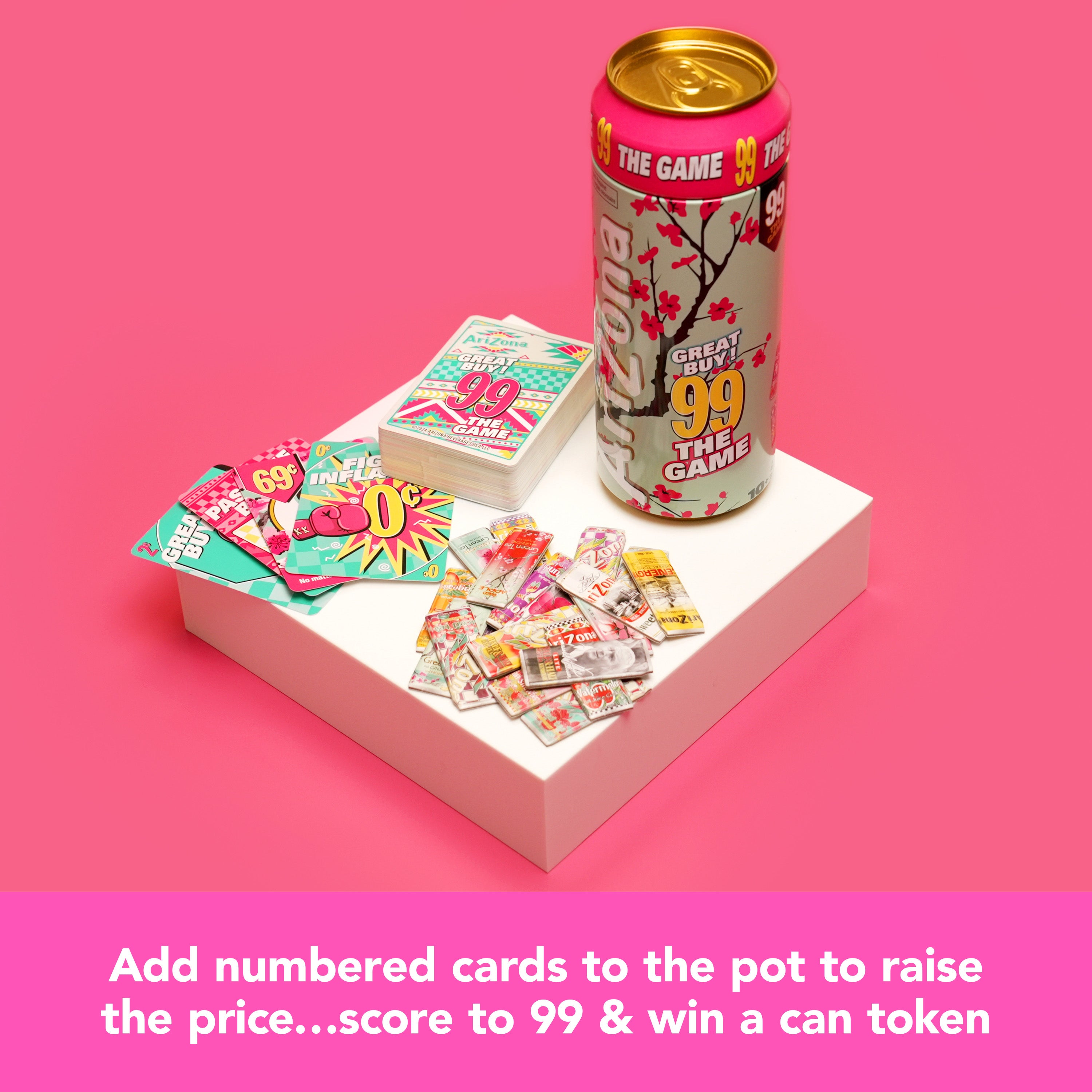 Spin Master Games, Arizona 99: The Game – The Official AriZona Iced Tea Party Game, Card Games for Family Game Night, 2-10 Players, Ages 10 and up