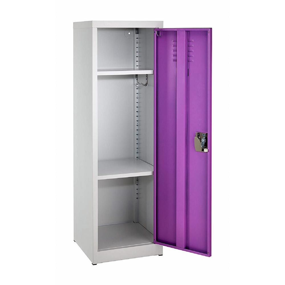 AdirOffice 48 in. H x 15 in. W Steel Single Tier Locker in Purple 2 Pack
