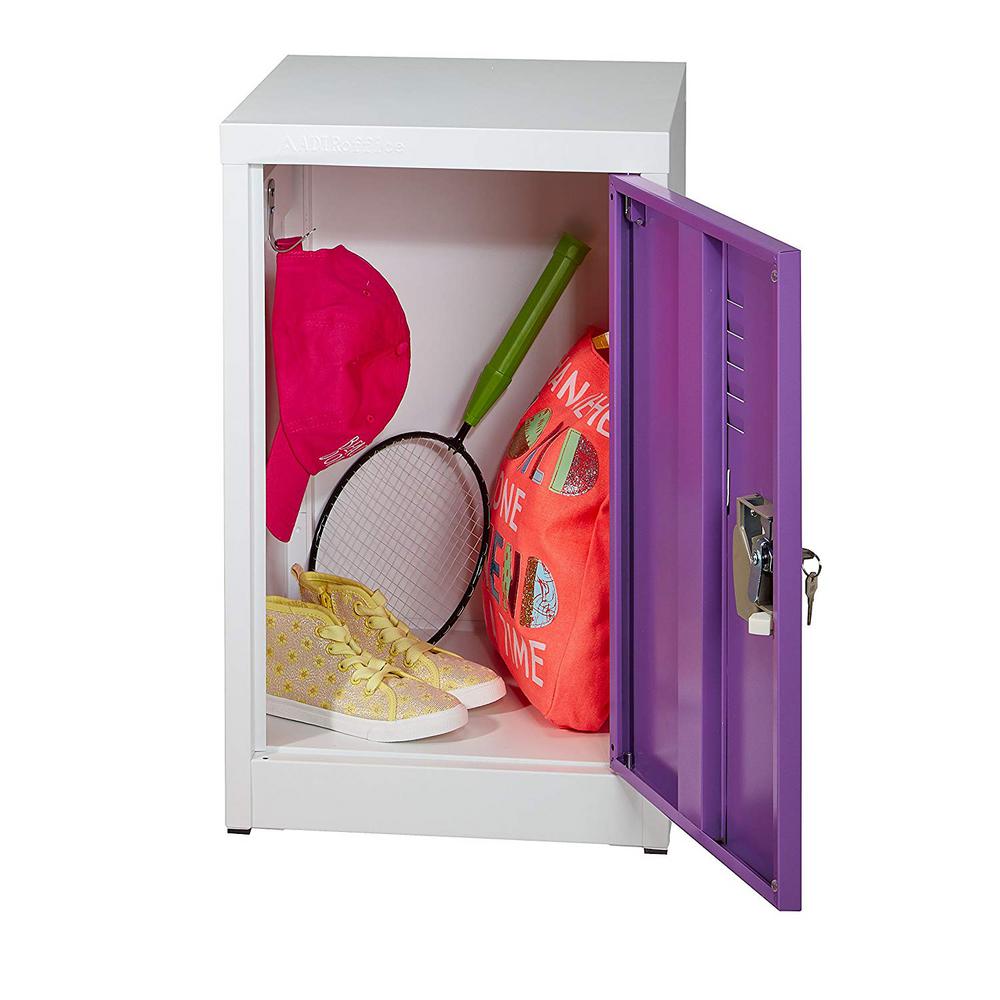 AdirOffice 24 in. H x 15 in. W Steel Single Tier Locker in Purple 2 Pack