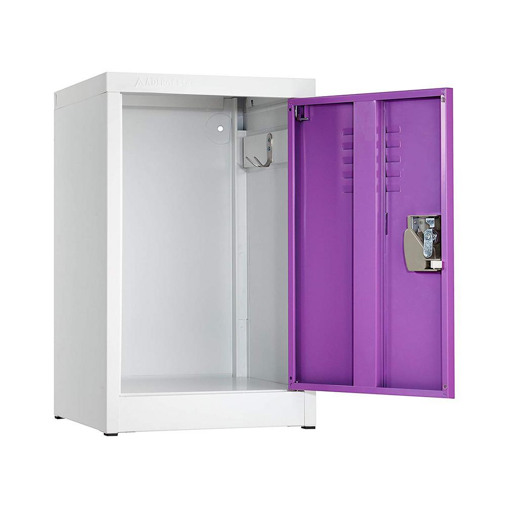 AdirOffice 24 in. H x 15 in. W Steel Single Tier Locker in Purple 2 Pack