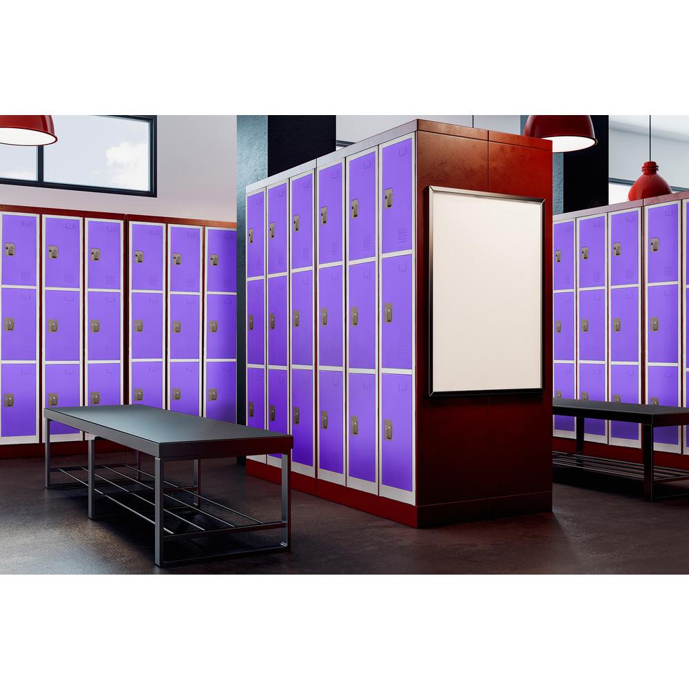 72 in. H x 12 in. W x 12 in. D Triple-Compartment Steel Tier Key Lock Storage Locker in Purple (4-Pack)