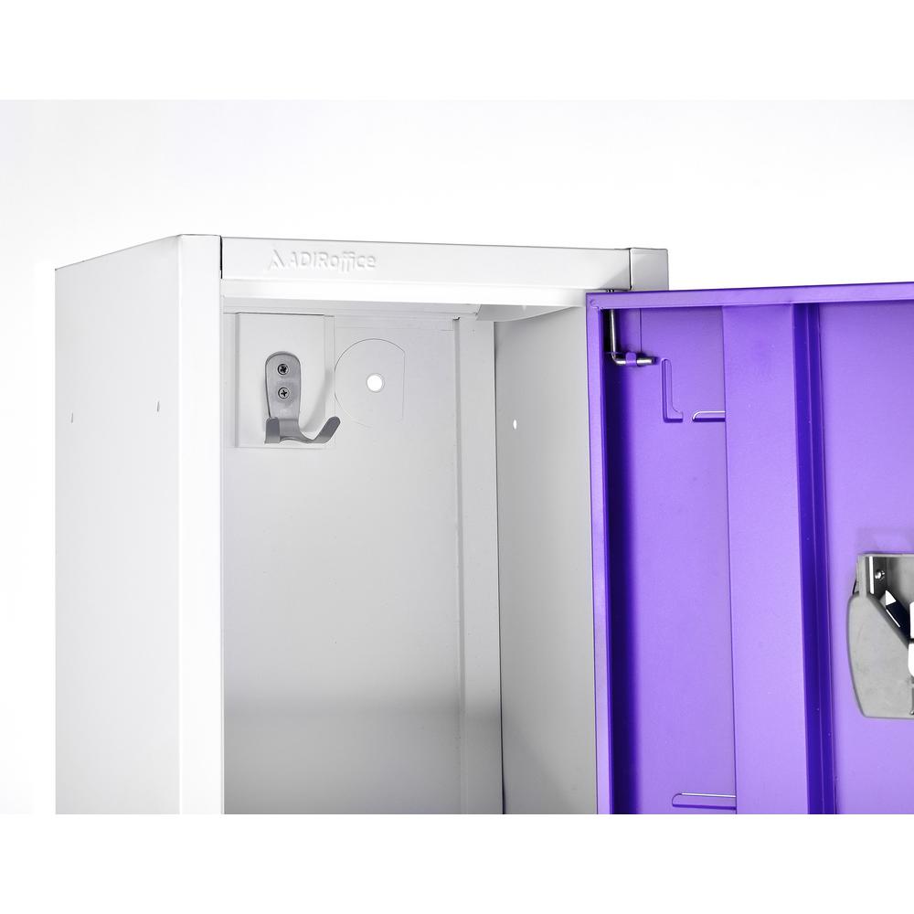 72 in. H x 12 in. W x 12 in. D Triple-Compartment Steel Tier Key Lock Storage Locker in Purple (4-Pack)