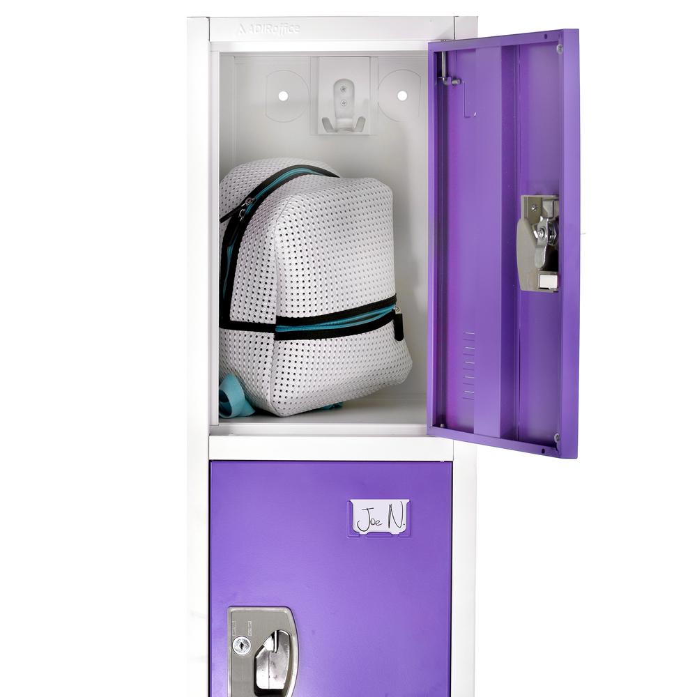 72 in. H x 12 in. W x 12 in. D 4-Compartment Steel Tier Key Lock Storage Locker in Purple 2 Pack