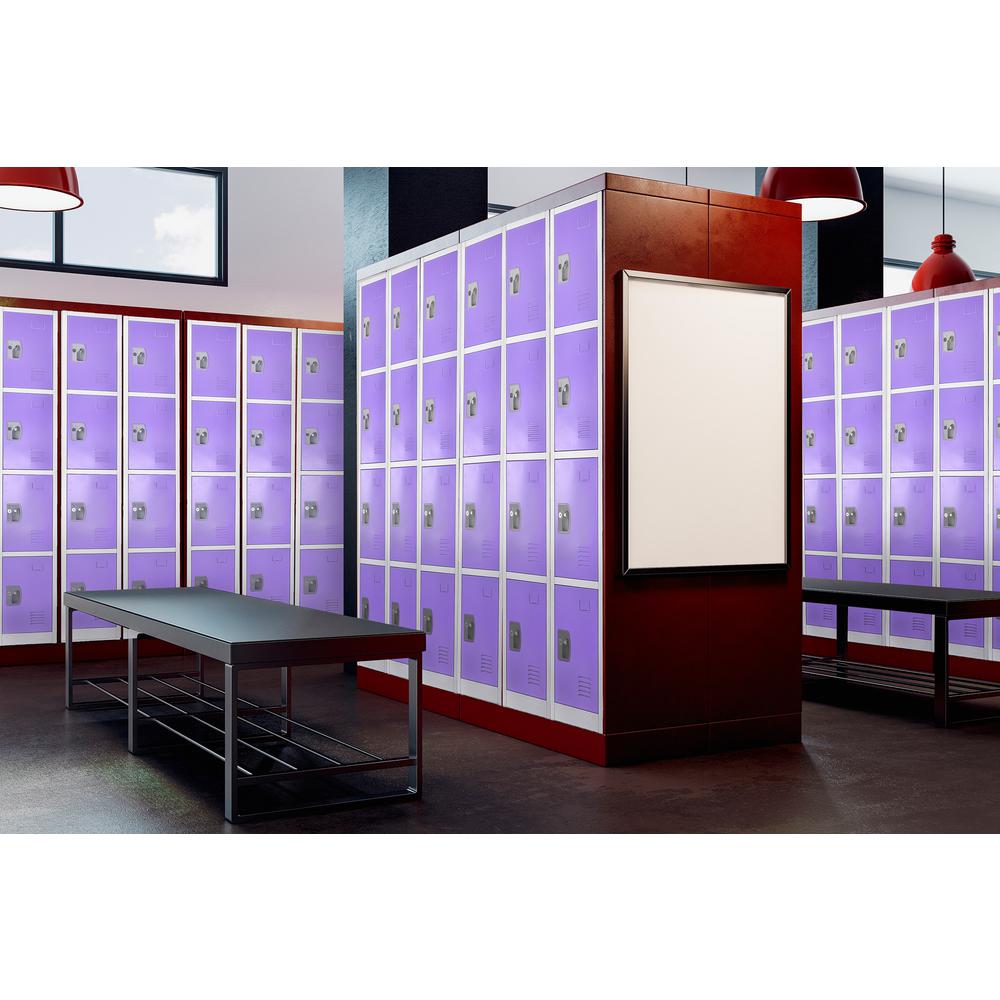 72 in. H x 12 in. W x 12 in. D 4-Compartment Steel Tier Key Lock Storage Locker in Purple 2 Pack