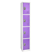 72 in. H x 12 in. W x 12 in. D 4-Compartment Steel Tier Key Lock Storage Locker in Purple (4-Pack)