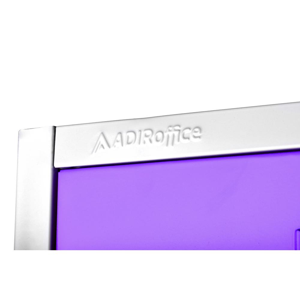 72 in. H x 12 in. W x 12 in. D 4-Compartment Steel Tier Key Lock Storage Locker in Purple 2 Pack