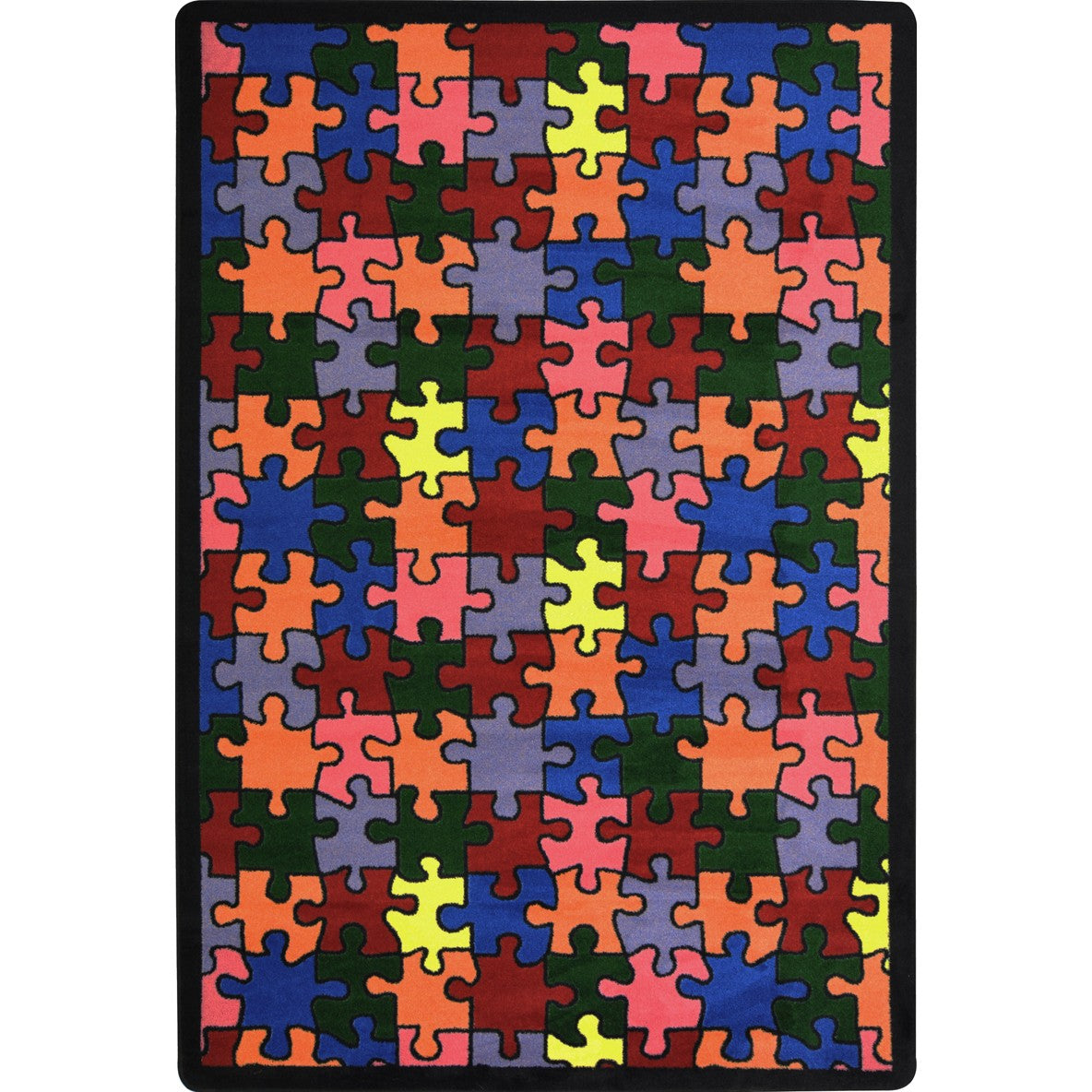 Puzzled 3'10" x 5'4" area rug in color Multi
