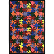 Puzzled 3'10" x 5'4" area rug in color Multi