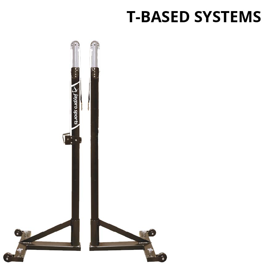 T-Base - Competition Volleyball Uprights (FeatherLite  (Pin-Stop Height Adjust) Upright) - NFHS, NCAA, USVBA Compliant
