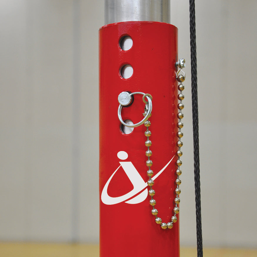 Hybrid Steel Volleyball Net System with Custom Graphics  (3 in. Floor Sleeve) - NFHS, NCAA, USVBA Compliant