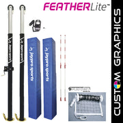 FeatherLite  Volleyball System with custom graphics (3-1/2 in. Floor Sleeve) - NFHS, NCAA, USVBA Compliant