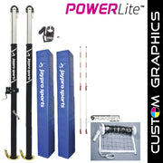 PowerLite  Volleyball System with custom graphics (3 in. Floor Sleeve) - NFHS, NCAA, USVBA Compliant
