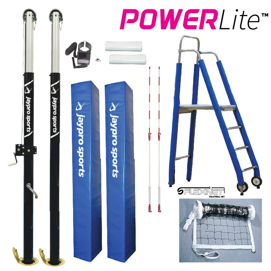 PowerLite  Volleyball System Package (3 in. Floor Sleeve) - NFHS, NCAA, USVBA Compliant