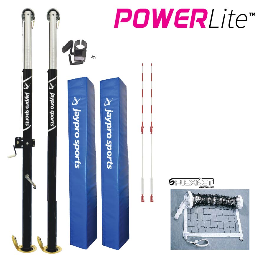 PowerLite  Volleyball System (3-1/2 in. Floor Sleeve) - NFHS, NCAA, USVBA Compliant