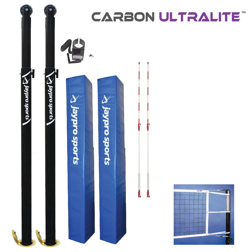 Carbon Ultralite  Volleyball System (3-1/2 in. Floor Sleeve) - NFHS, NCAA, USVBA Compliant