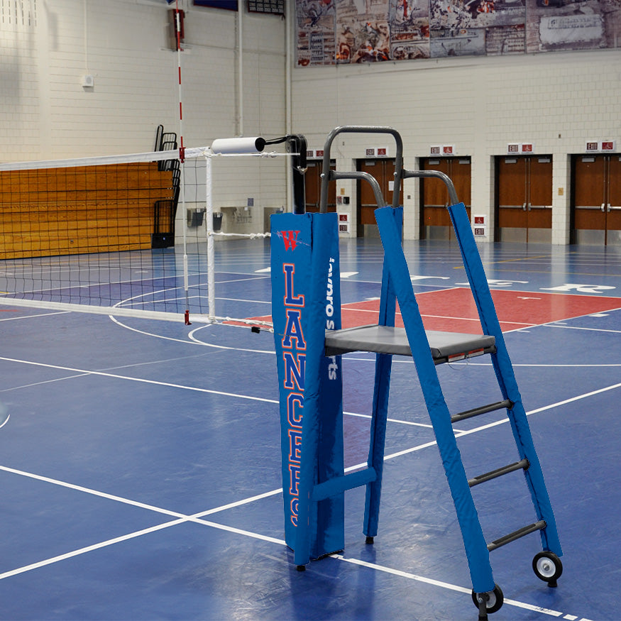 Carbon Ultralite  Volleyball Deluxe Package with Custom Graphics  (3 in. Floor Sleeve) - NFHS, NCAA, USVBA Compliant