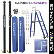 Carbon Ultralite  Volleyball Deluxe Package with Custom Graphics  (3-1/2 in. Floor Sleeve) - NFHS, NCAA, USVBA Compliant