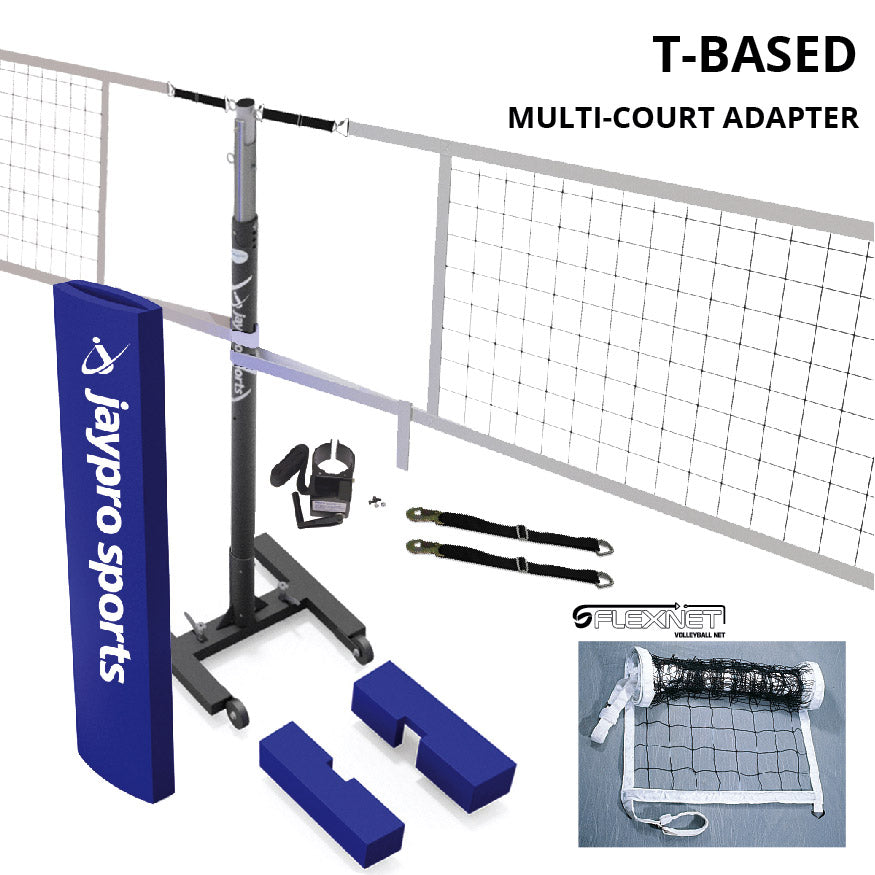 T-Base - Competition Volleyball Net Center Upright System (FeatherLite  (Pin-Stop Height Adjust) Upright) - NFHS, NCAA, USVBA Compliant