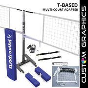T-Base - Competition Volleyball Net Center Upright System with Custom Graphics (FeatherLite  (Pin-Stop Height Adjust) Upright) - NFHS, NCAA, USVBA Compliant