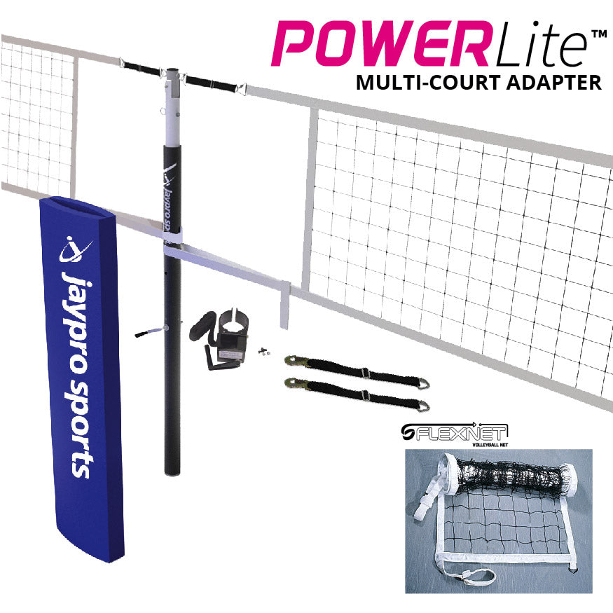 PowerLite  Volleyball Net Center Upright System (3-1/2 in. Floor Sleeve) - NFHS, NCAA, USVBA Compliant