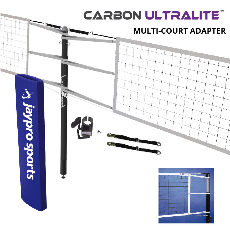 Carbon Ultralite  Volleyball Net Center Upright System (3-1/2 in. Floor Sleeve) - NFHS, NCAA, USVBA Compliant